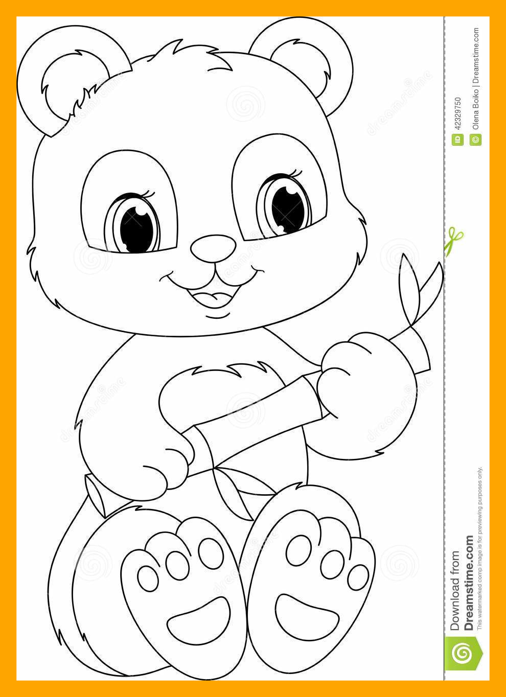 990x1364 Panda Eating Bamboo Coloring Page
