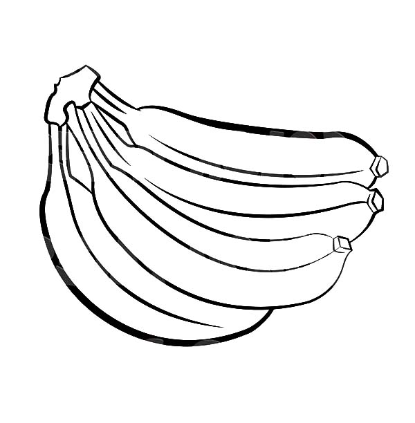 600x612 Coloring Pages Of Bananas Banana Bunch Netart