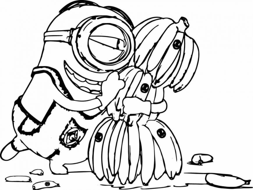 869x651 Banana Coloring Page Pictures Design Pages Split Printable Tree