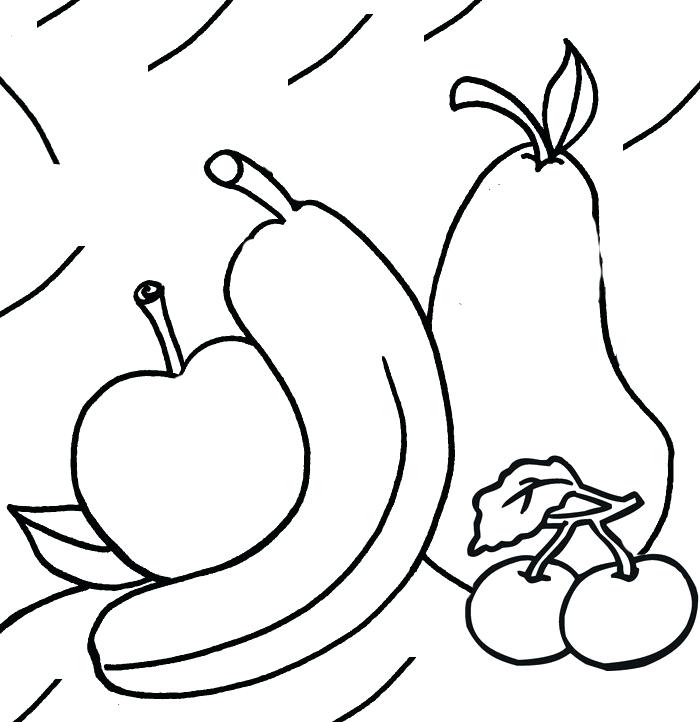700x722 Banana Color Page Apples And Bananas Coloring Pages Banana Split