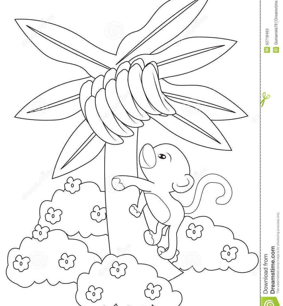 1108x1200 Banana Tree Coloring Page