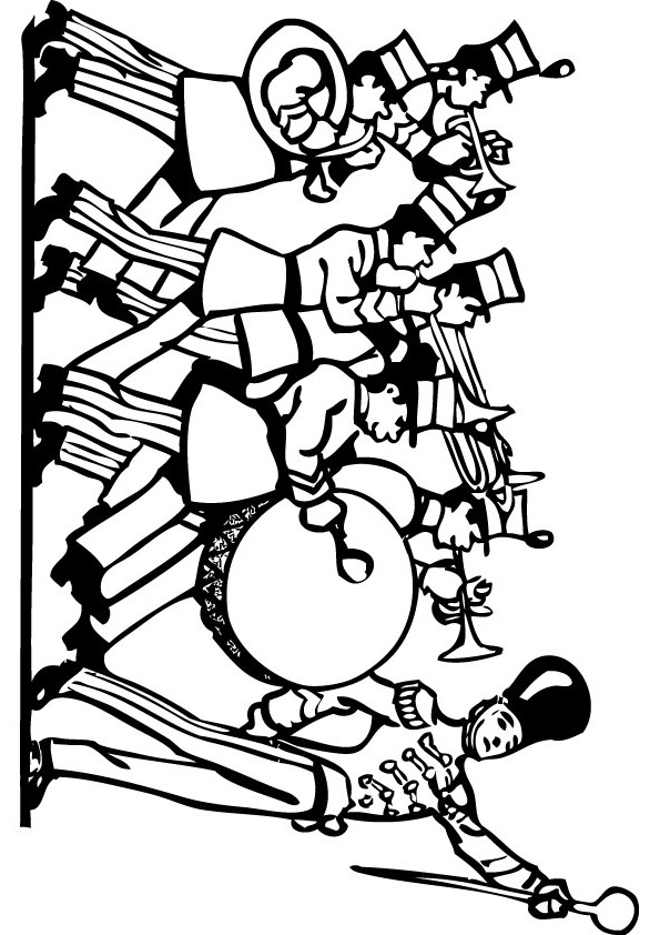 595x842 Marching Band Coloring Drawing