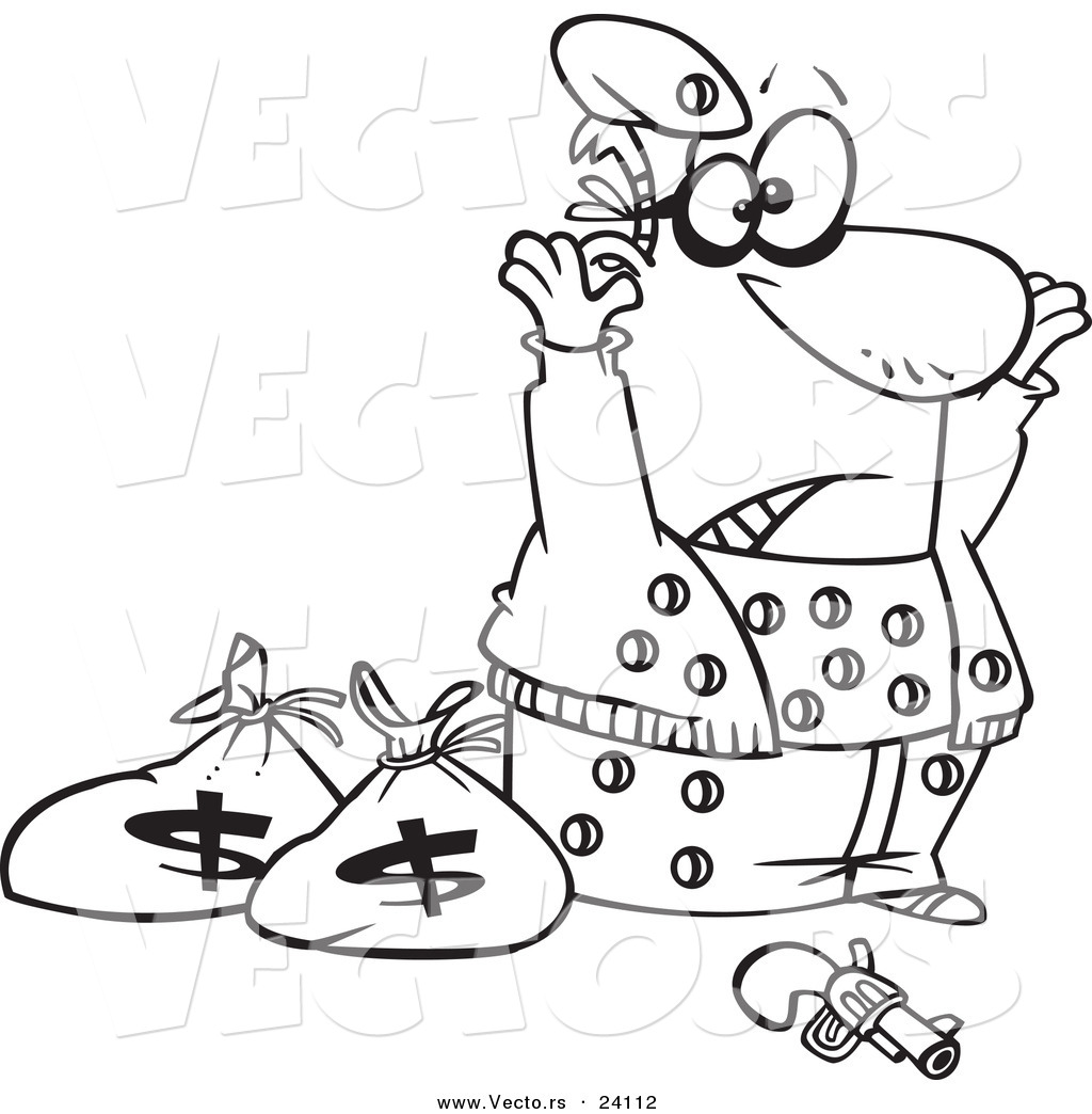 1024x1044 Monumental Robber Coloring Pages Vector Of A Cartoon Surrendering