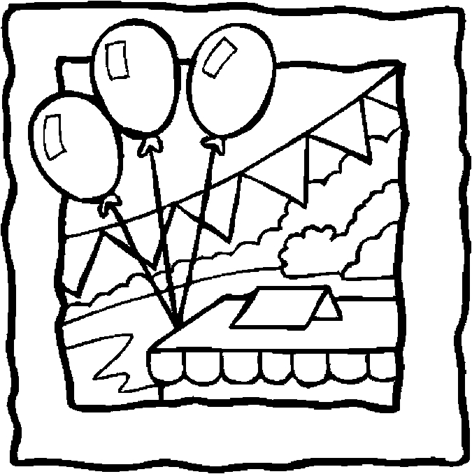 675x678 Balloons Amp Banner Coloring Page