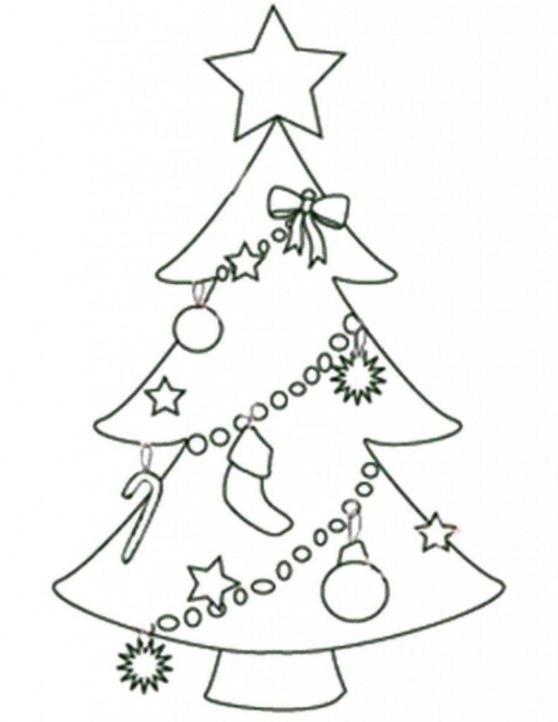 791x1024 Christmas Tree Drawing Outline For Kids