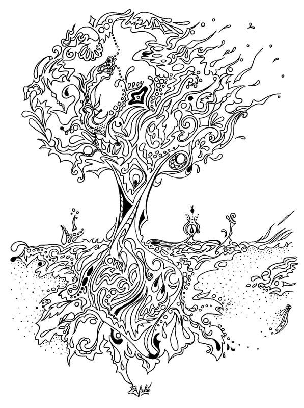 597x800 Coloring Book Pine Tree Google Search Pages On Banyan Tree Clipart