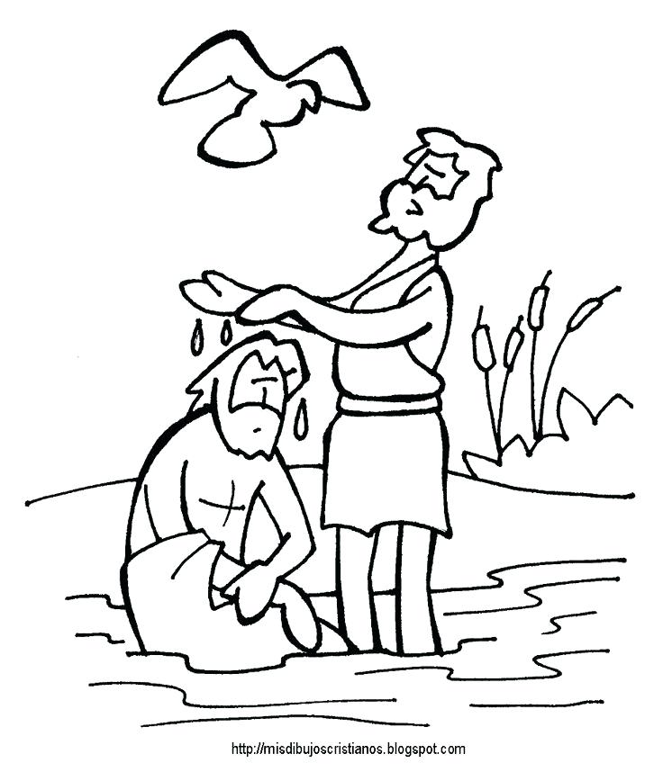 736x858 Jesus Baptism Coloring Page Baptism Of Coloring Page Jesus Baptism