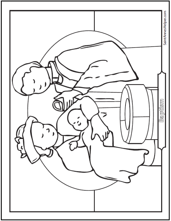 590x762 Baptism Coloring Pages Baptism Coloring Sheet Ba