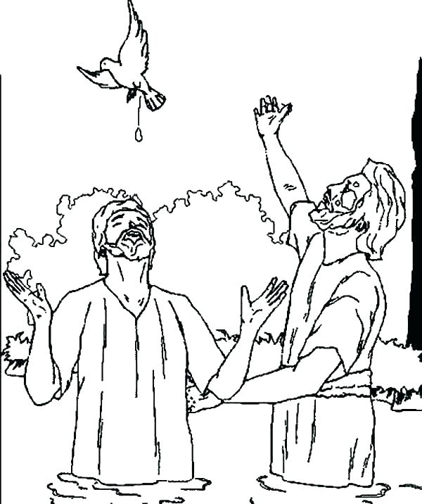 600x716 Baptism Coloring Pages Free