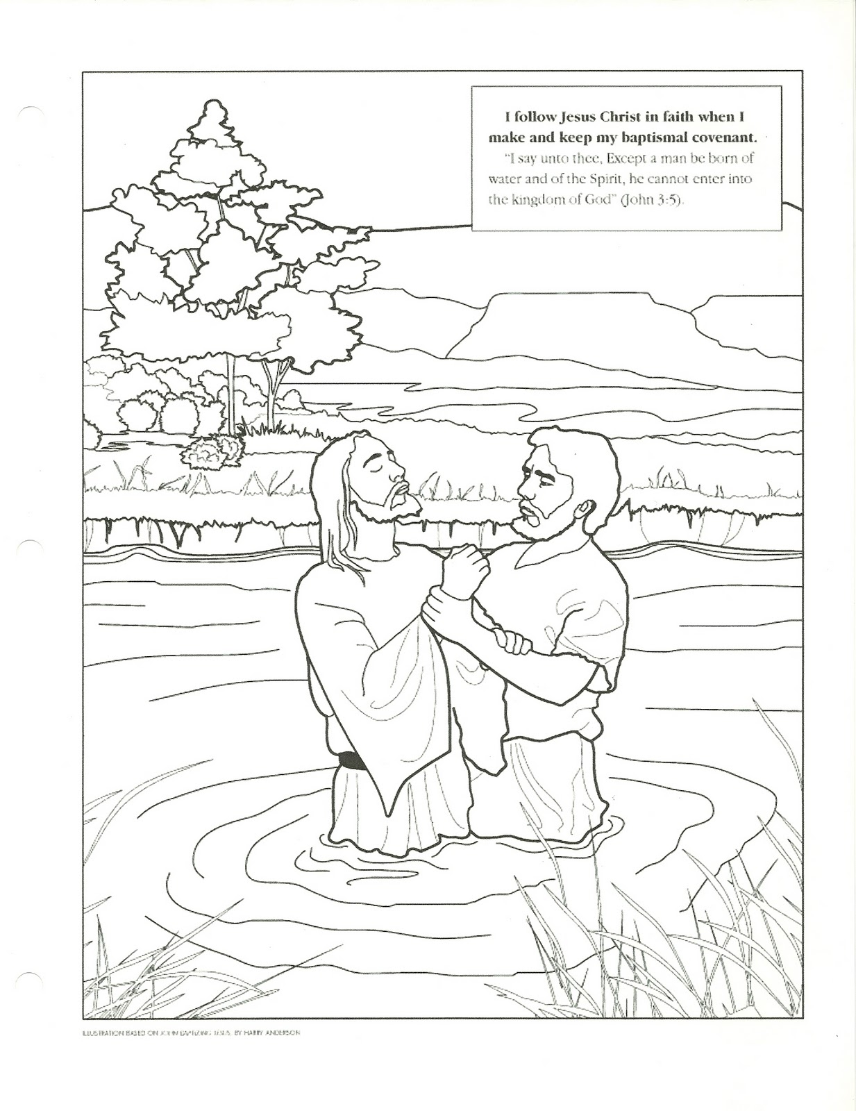 1233x1600 John The Baptist Baptism Jesus Coloring Page Lds Christ Pages