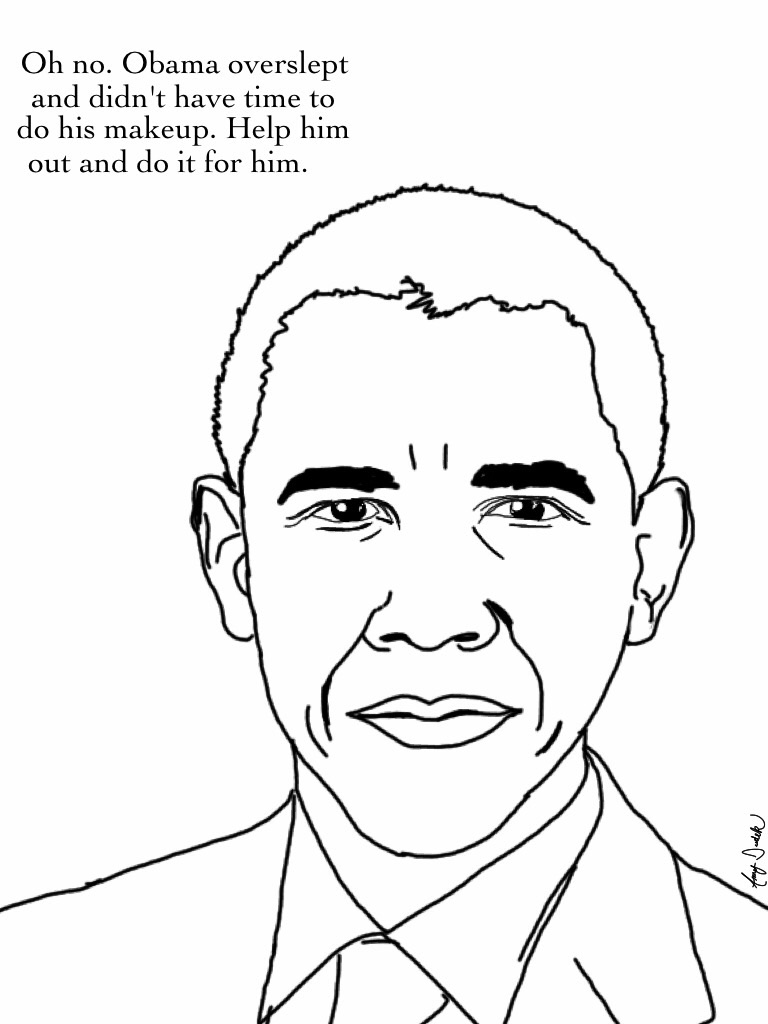 768x1024 President Obama Coloring Pages Free 12490 Barack Obama Coloring