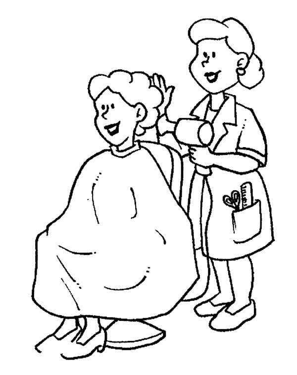 600x757 Hair Stylist On Jobs Coloring Pages Batch Coloring