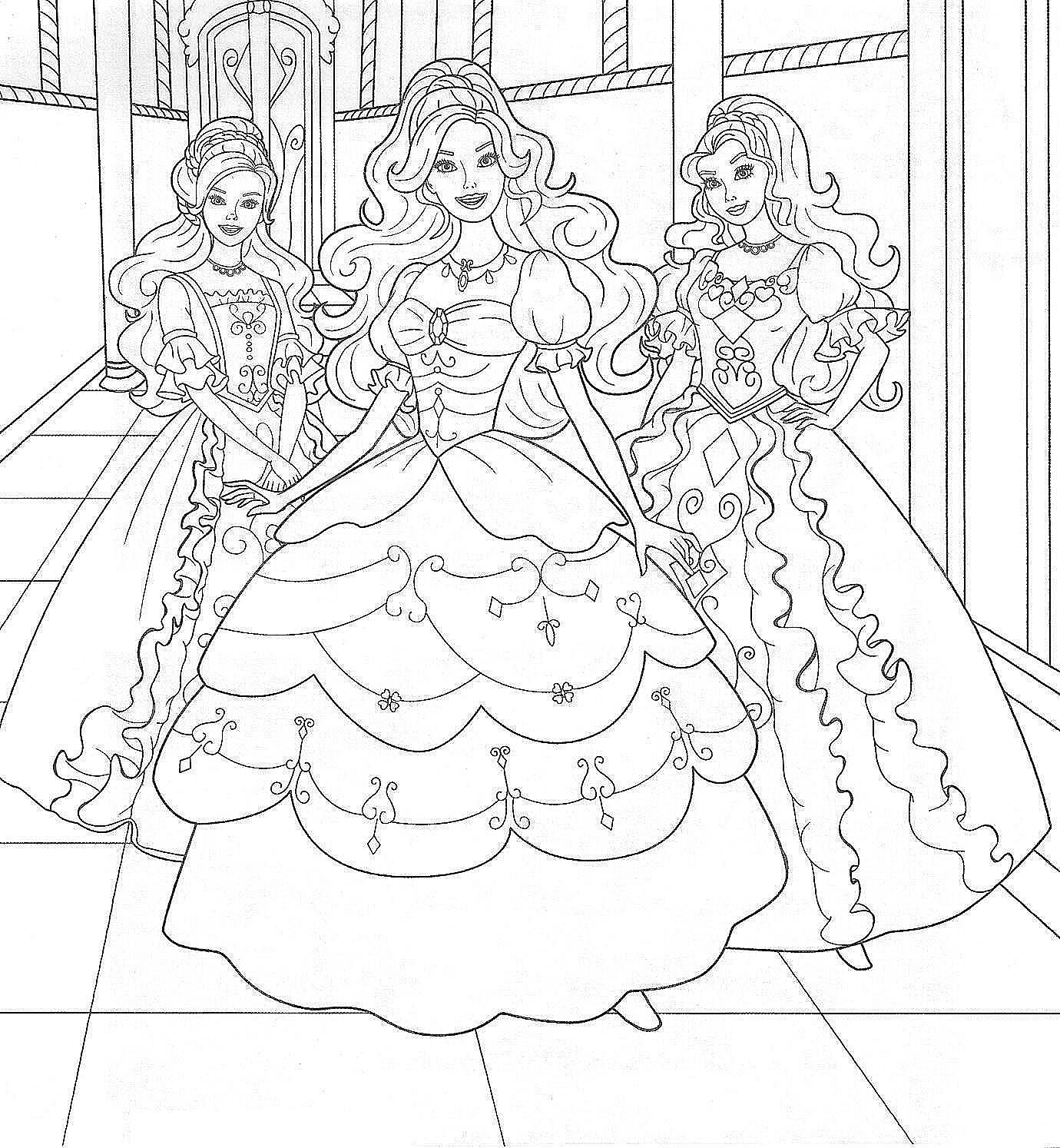 1380x1494 Coloring Pages Of Barbie Princess Elegant Amp Two Friends Coloring