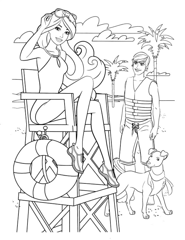 593x768 Barbie Coloring Pages