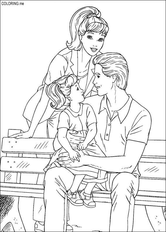 567x794 Barbie And Ken And Their Children Coloring Pages To Print