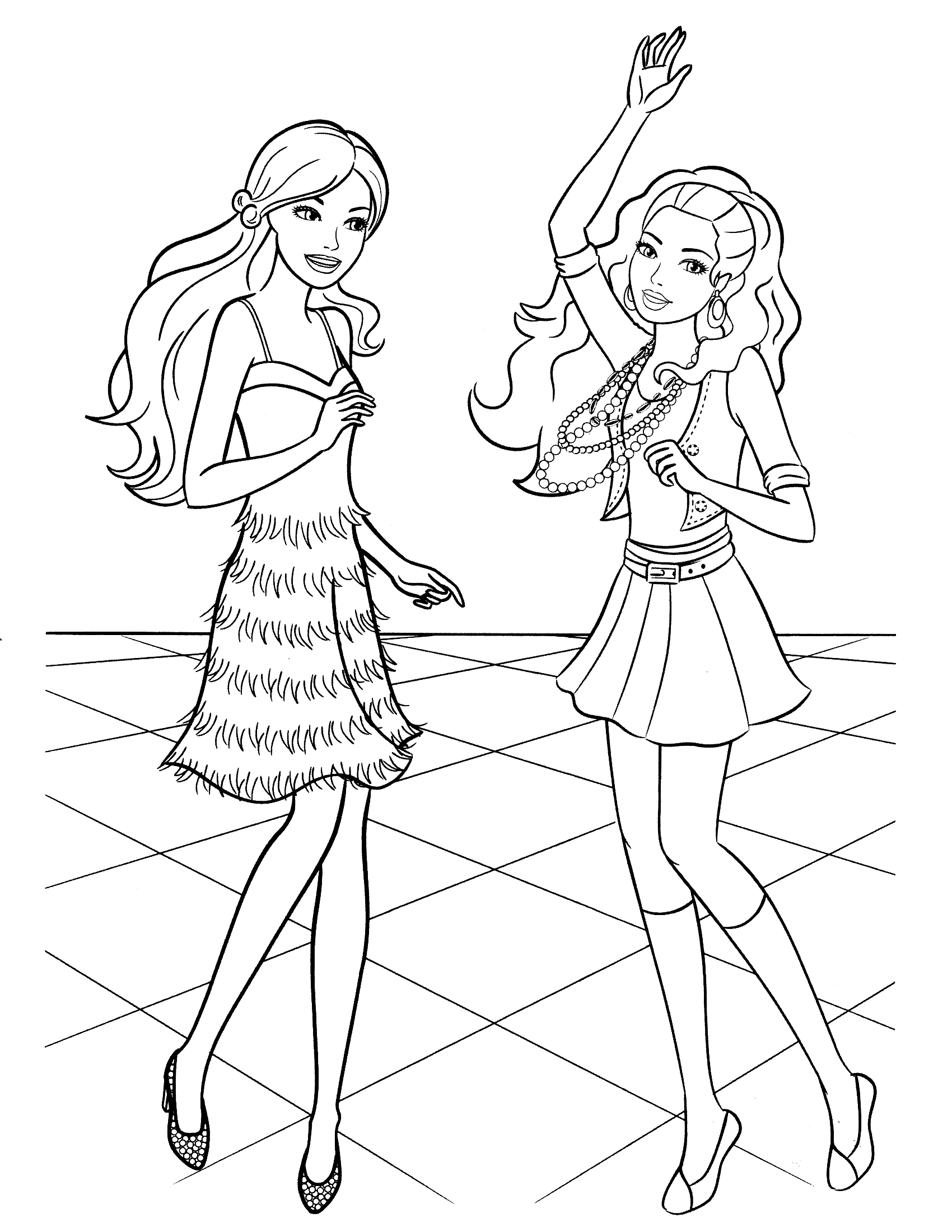 1700x2200 Printable Barbie And Ken Coloring Pages