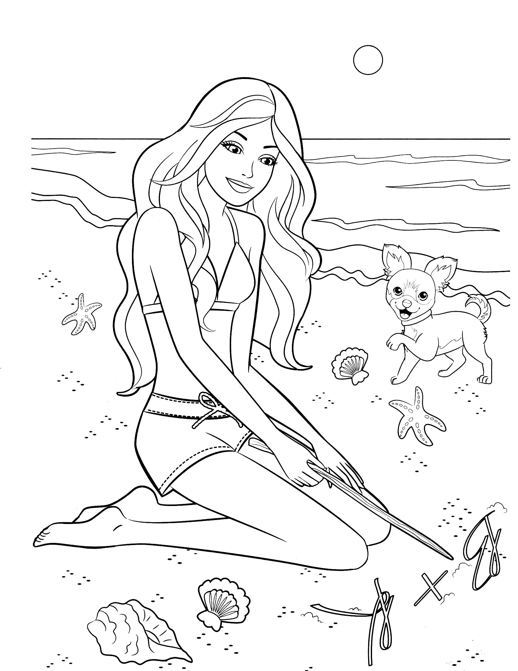1700x2200 Barbie Friends Coloring Page Barbie