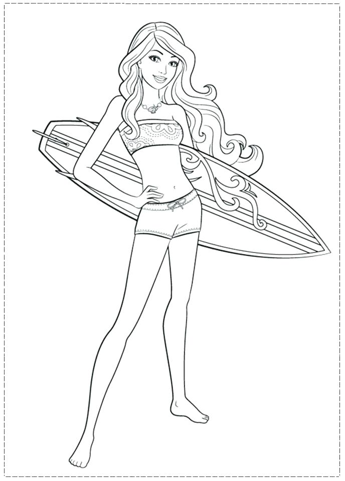 688x960 Free Barbie Coloring Pages