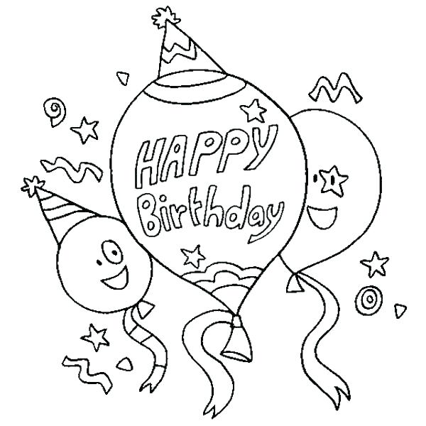 600x600 Happy Birthday Coloring Pages Birthday Coloring Pages Detail Big