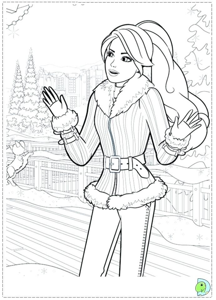 691x960 Barbie Coloring Pages For Christmas Fun For Christmas Barbie