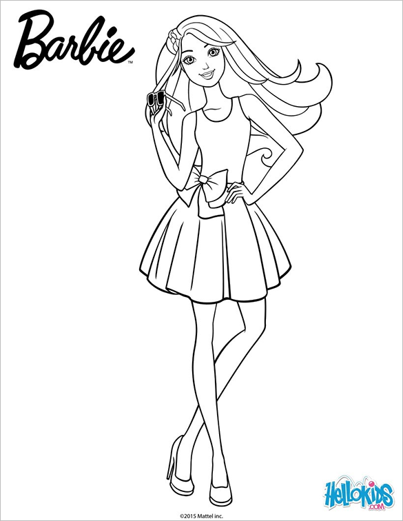 585x756 Barbie Coloring Pages Free Printable Word, Pdf, Png, Jpeg