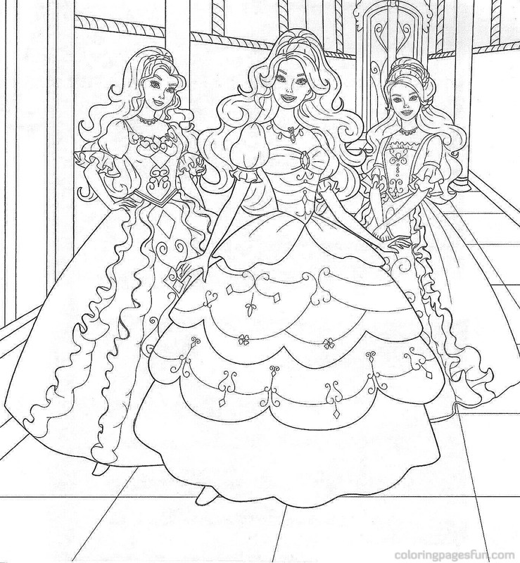 739x800 Barbie Celebration Coloring Pages Barbie Coloring Pictures