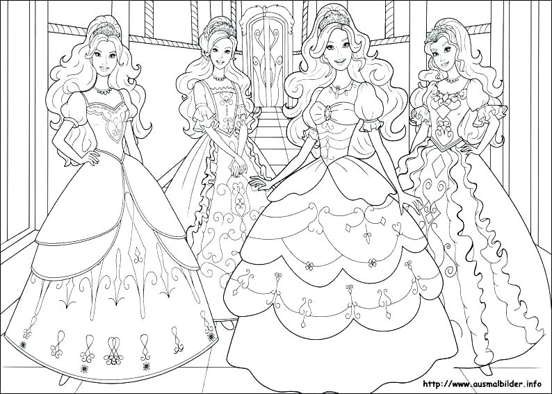 794x567 Barbie Coloring Pages For Girls Barbie Princess Friends Barbie