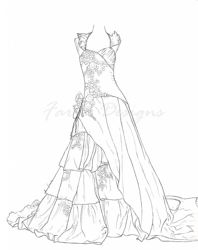 811x1024 Barbie Princess Dress Drawing