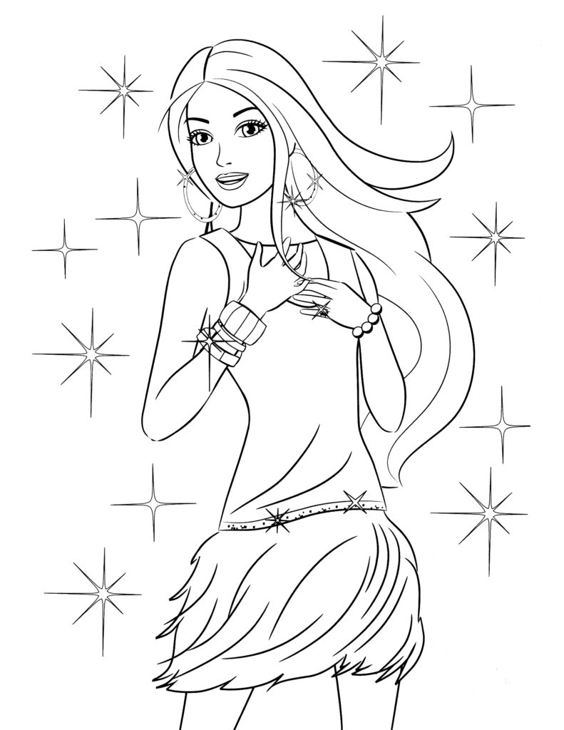791x1024 Barbie Coloring Pages