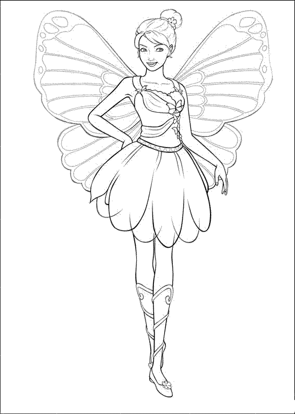 1000x1400 Barbie Fairy Coloring Pages 13