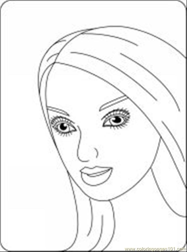 Barbie Head Coloring Pages