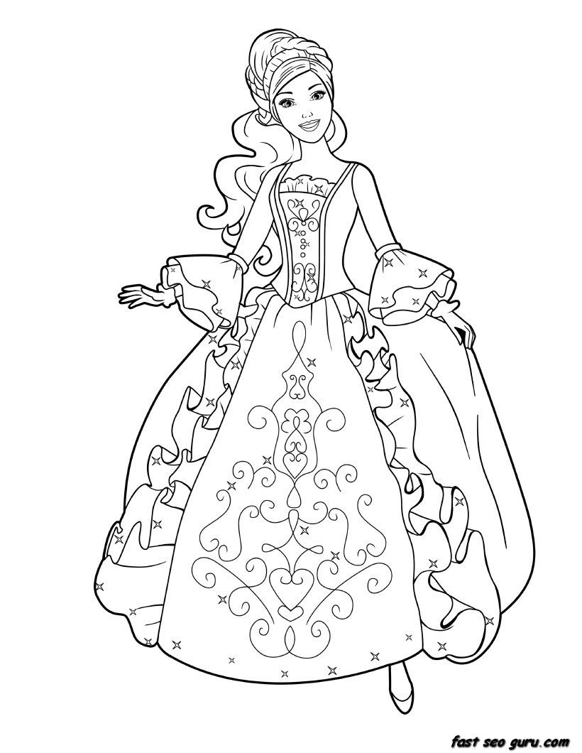 820x1060 Princess Coloring Pages Page Child For Girls Printable Barbie
