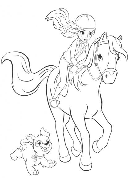 418x591 Barbie Horse Free Coloring Page Kids Coloring Pages