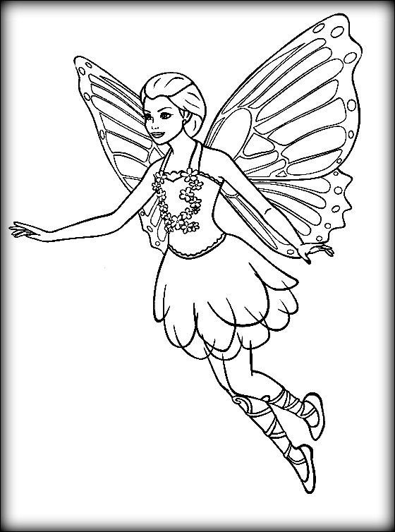 560x754 Barbie Mariposa Coloring Pages Listy