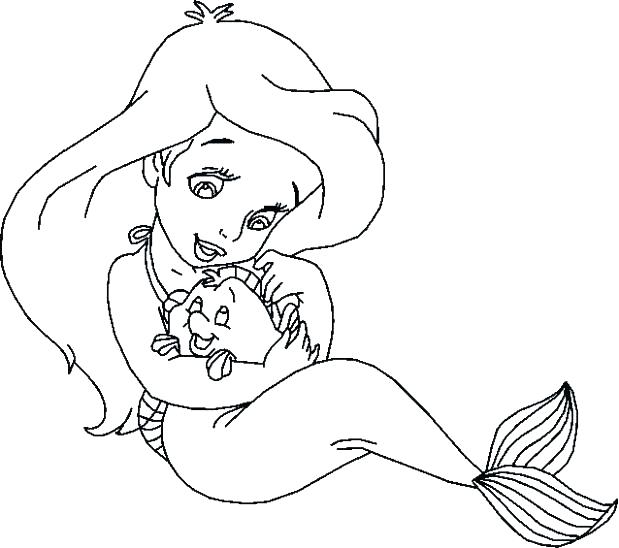 619x548 Printable Mermaid Coloring Pages