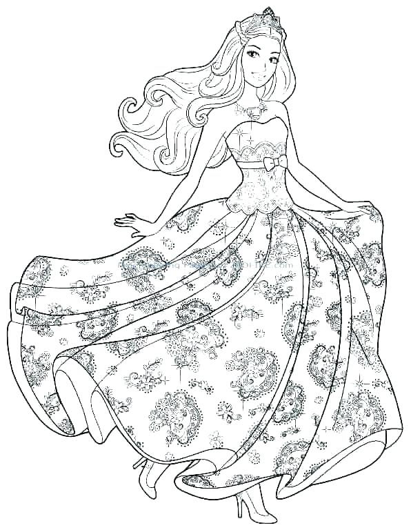 596x768 Barbie Princess Power Coloring Sheets Kids Coloring Barbie As