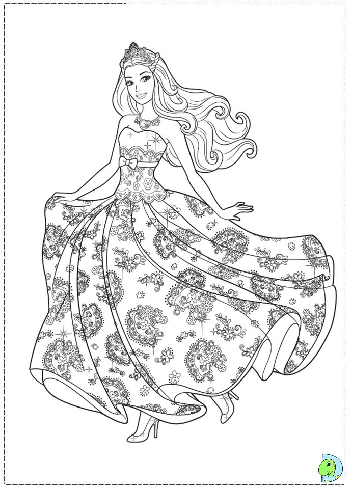 691x960 Coloring Page Child Princess Barbie Princess And