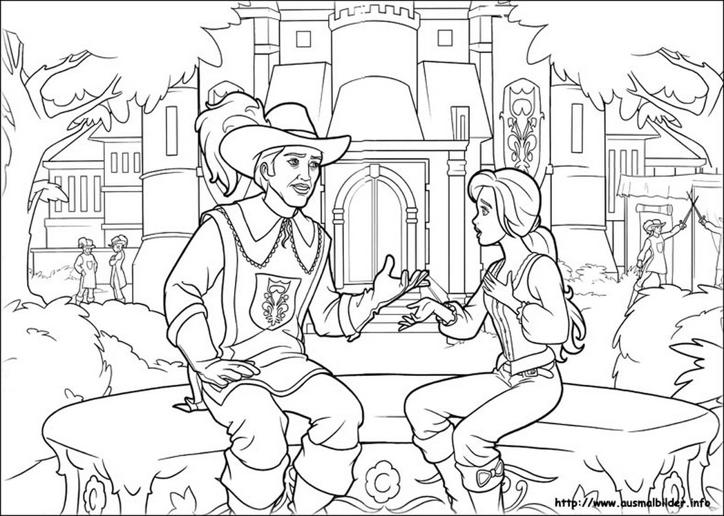 1048x748 Barbie Coloring Pages And The Three Musketeer 429020 Coloring