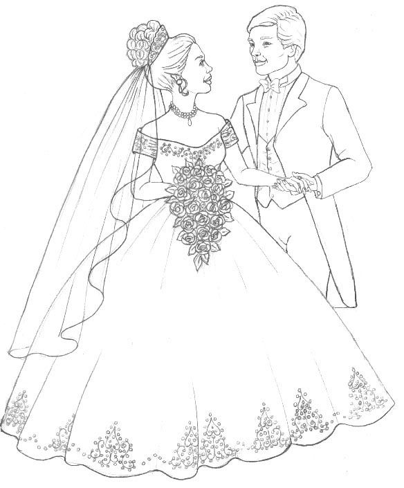 Barbie Wedding Coloring Pages