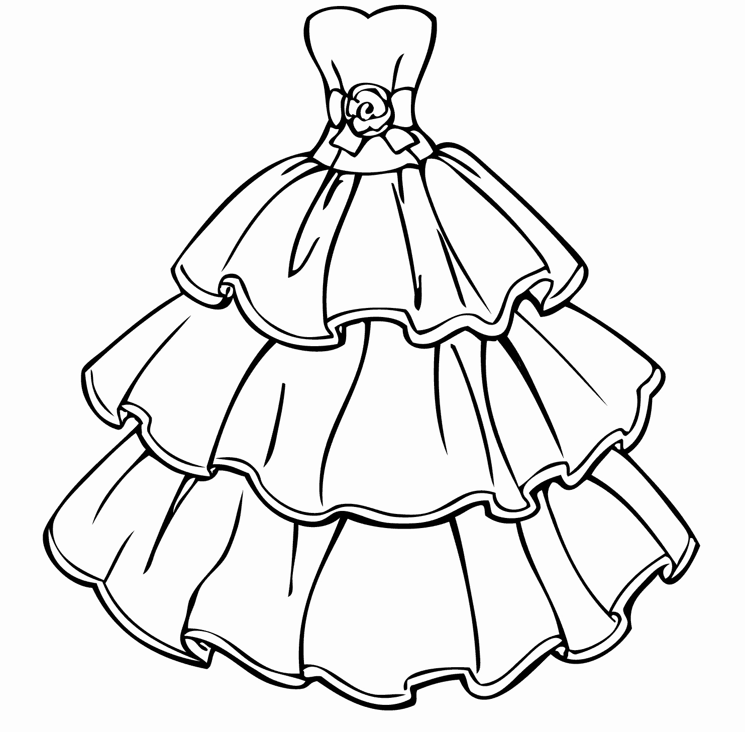1483x1457 Wedding Dress Beautiful Coloring Page For Girls Best Beautiful