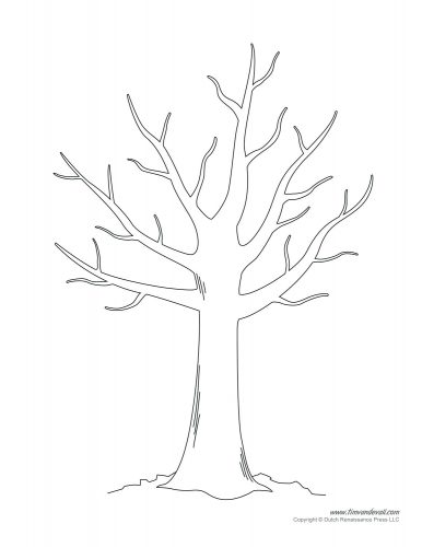 386x500 Coloring Page ~ Bare Tree Coloring Page Printable Trees Original