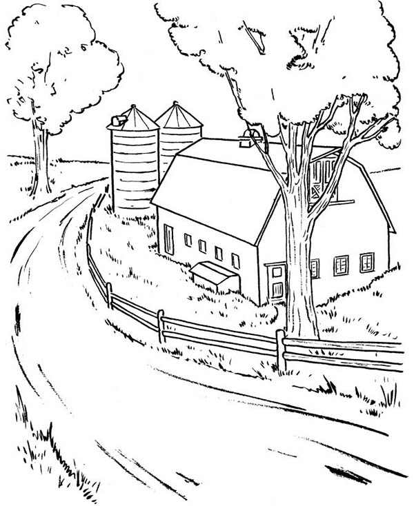 600x734 Farming Barn Coloring Page Color Luna