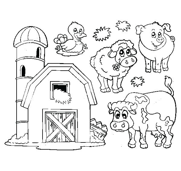 600x569 Barn Coloring Page Barn Barn Coloring Pages With Animals