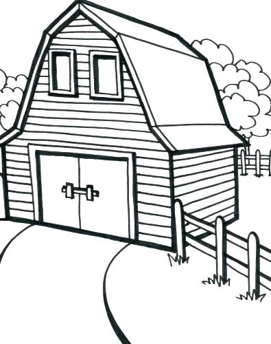 395x500 Barn Coloring Pages