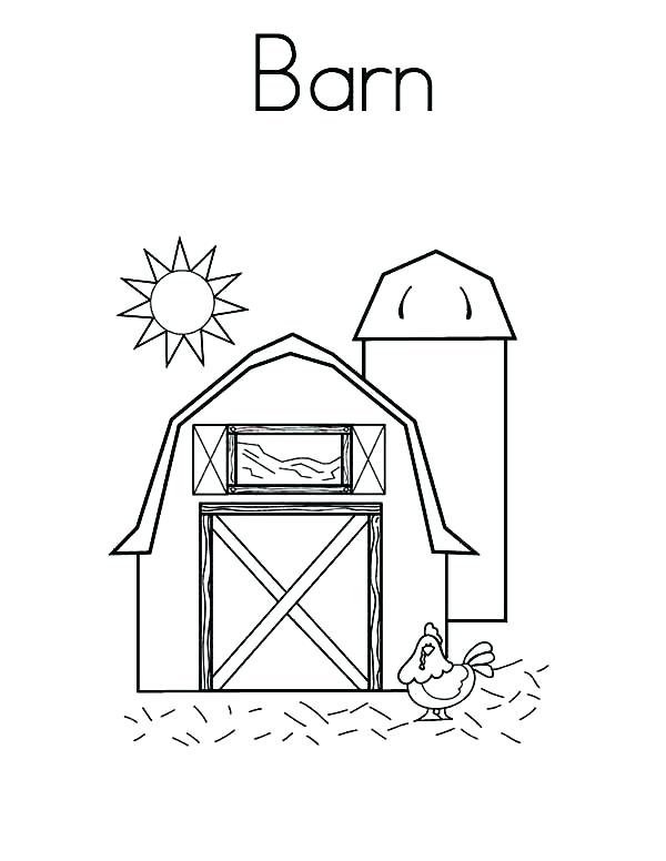600x776 Barn Coloring Page Barn Sunshine Over A Coloring Page Color Farm