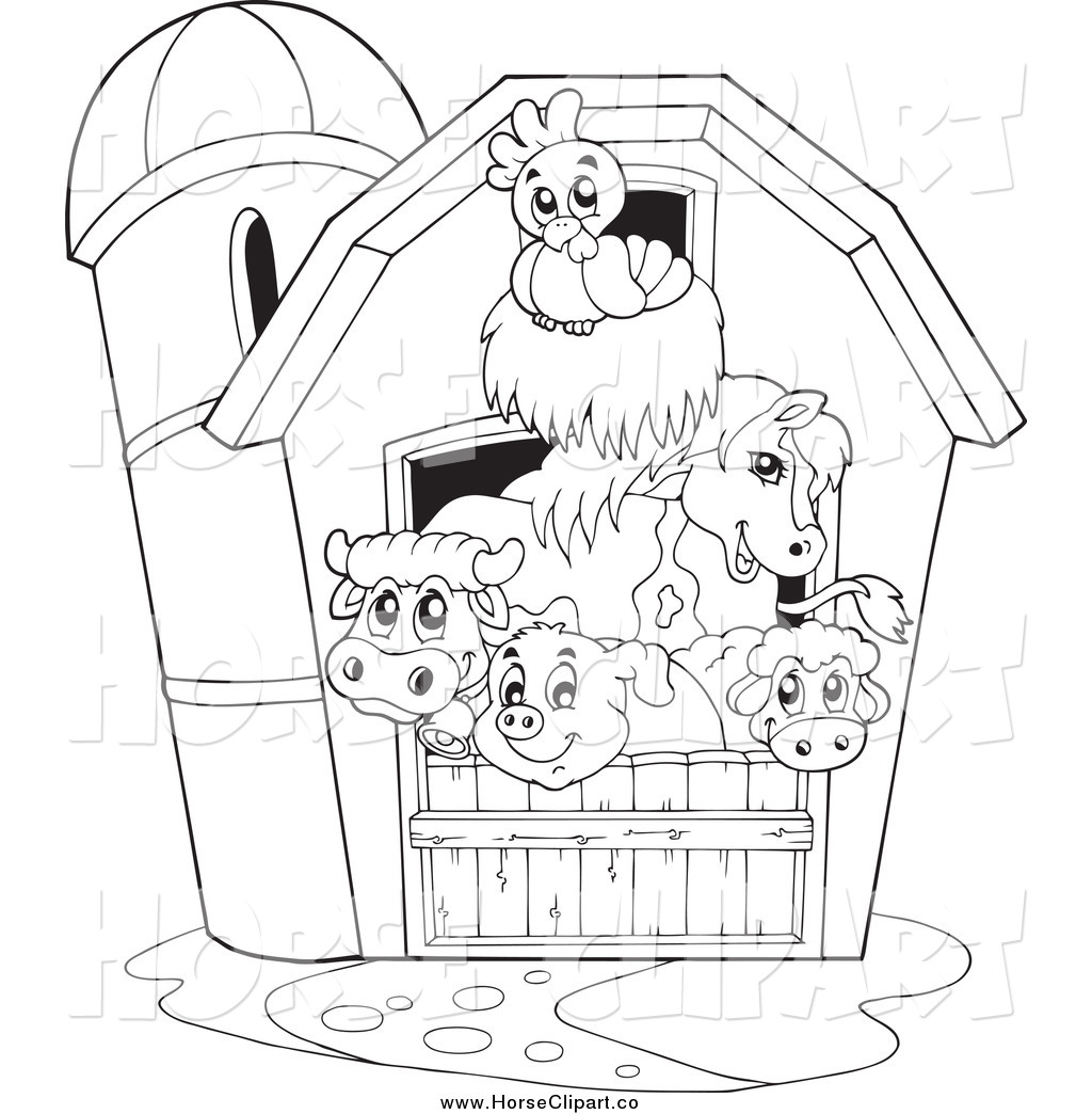 1024x1044 Royalty Free Equine Clip Art Of A Black White Barn