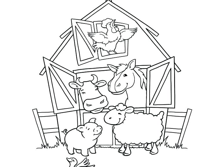 773x576 Barn Coloring Page Barn Coloring Pages Barnyard Coloring Pages Top