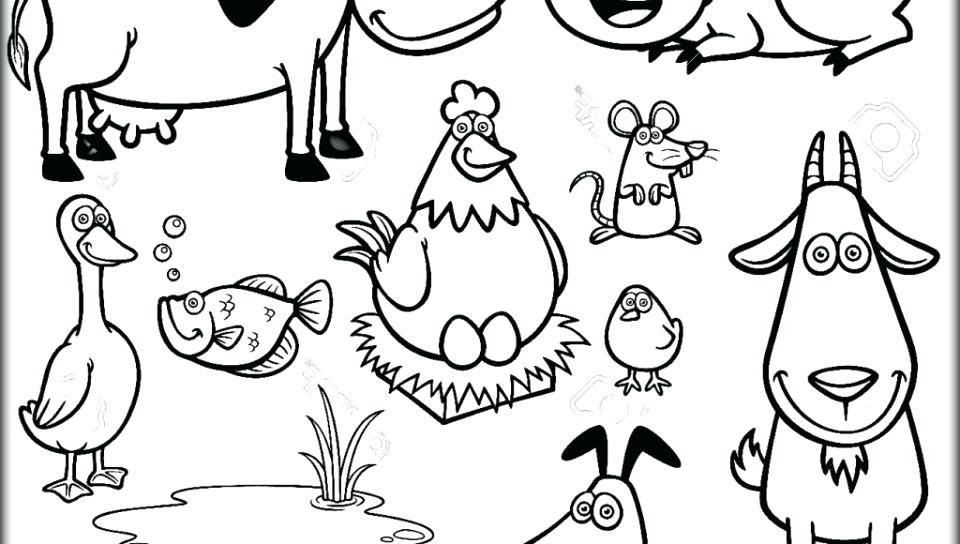 960x544 Cute Farm Animals Coloring Page Kids Coloring Barnyard Animals