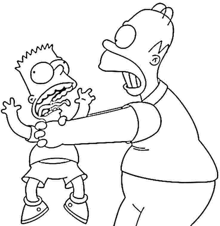 737x756 Homer Simpson Coloring Pages Homer And Bart Simpson Coloring Pages