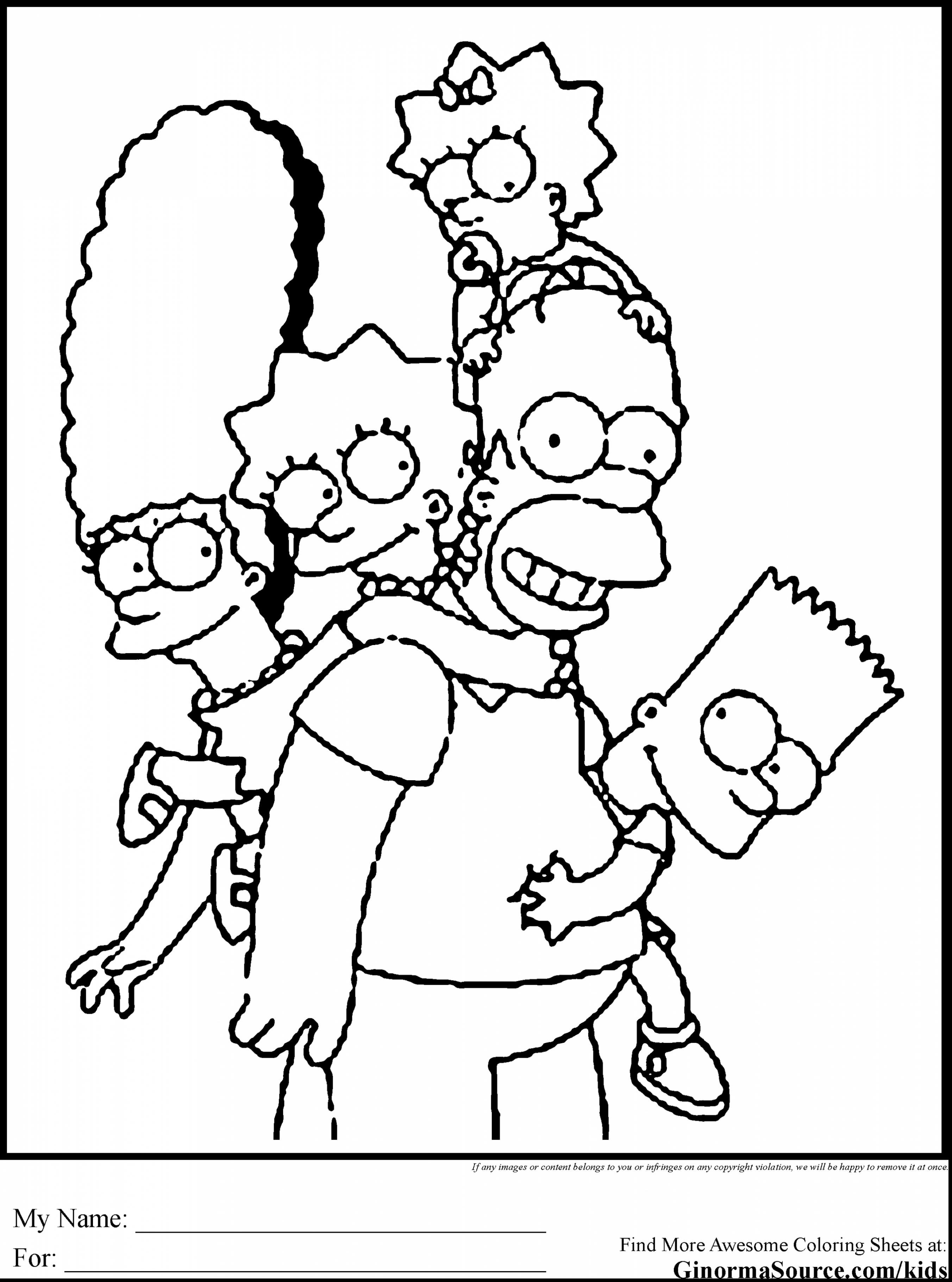 2704x3641 Astonishing Bart Simpson Coloring Pages With The Simpsons Amazing